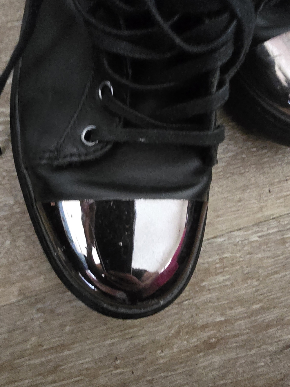 Dr. Martens Men’s Black Leather Boots with Translucent Amber Soles Kayla Unisex
